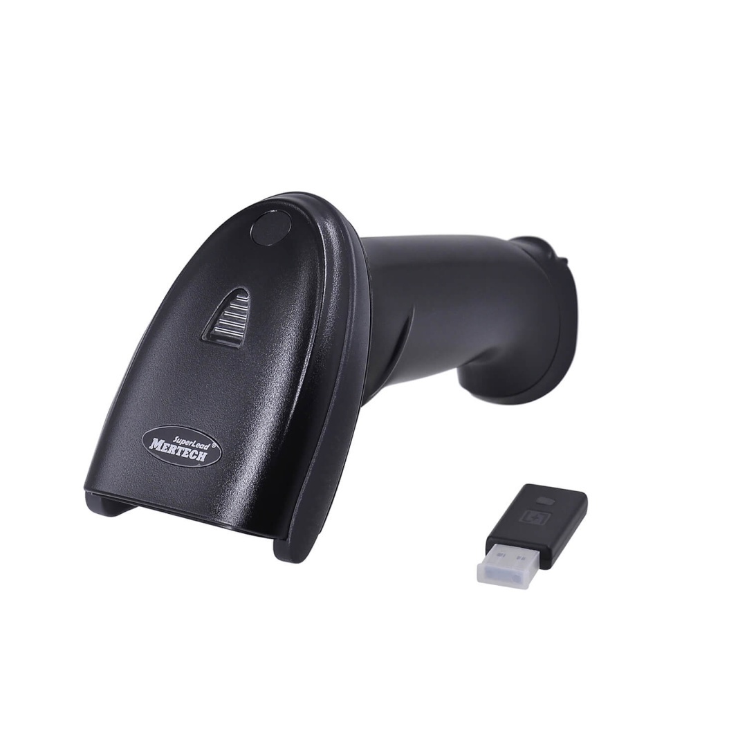 Беспроводной сканер штрих-кода MERTECH CL-2210 BLE Dongle P2D USB full black с зарядно-коммуникационной подставкой